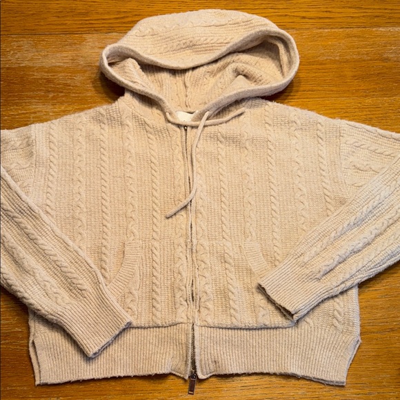 Pink Rose Sweaters - Pink Rose Cream Cozy Cable Knit Cardigan